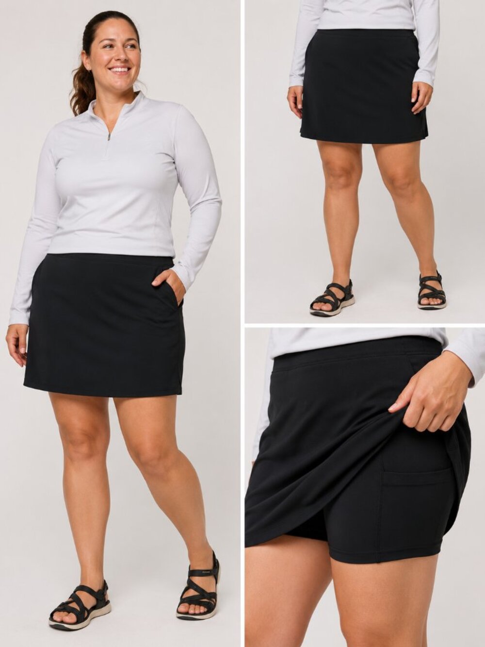 NWT Columbia All Seasons Skort Sz. XL Black UPF 50 Omni-shield